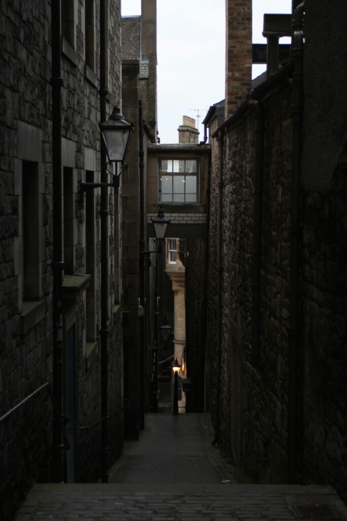 Anchor Close, a narrow close off the Royal Mile in Edinburgh Old Town