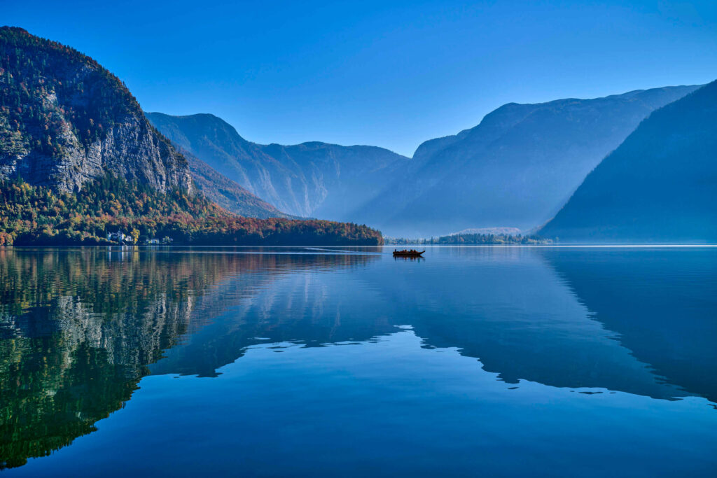 Lake Hallstatt in deep blue mountain light